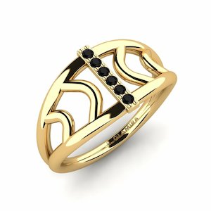 0.09 Carat Round cut 14k Yellow Gold Black Diamond GLAMIRA Ring Petura GLAMIRA NZ