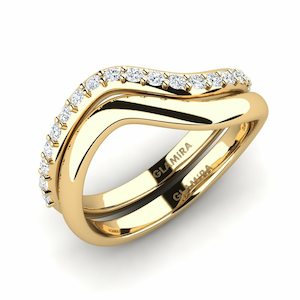 0.36 Carat Round cut 14k Yellow Gold Zirconia GLAMIRA Stackable Ring Bicg Set GLAMIRA NZ