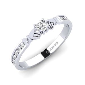 0.1 Carat Heart cut 14k White Gold Diamond GLAMIRA Ring Hauters GLAMIRA NZ