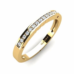 0.084 Carat Round cut 14k Yellow Gold Diamond GLAMIRA Bridal Set Perfect Match R…