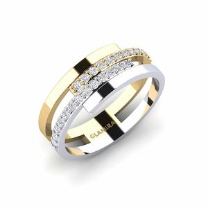 0.156 Carat Round cut 14k Yellow / White Gold Lab Grown Diamond GLAMIRA Ring Ben…