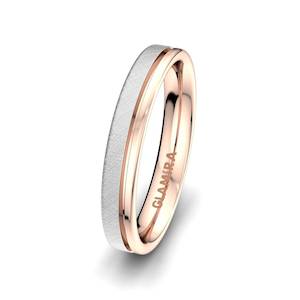 9k White / Rose Gold Men's Wedding Ring Sense Muse 4 mm GLAMIRA NZ