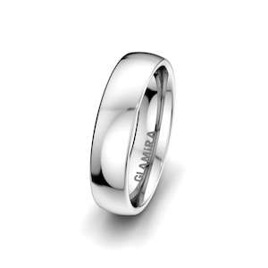 White Silver Men's Wedding Ring Classic 5mm GLAMIRA NZ