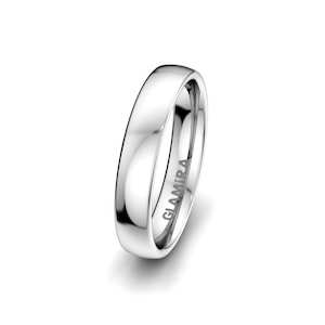 White Silver Men's Wedding Ring Classic 4mm GLAMIRA NZ