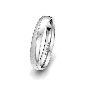 White Silver Men's Wedding Ring Romantic Trust 4 mm GLAMIRA NZ