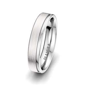 White Silver Men's Wedding Ring Alluring Duty 5 mm GLAMIRA NZ