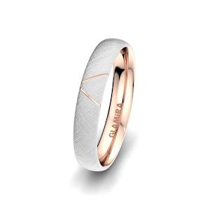 9k White / Rose Gold Men's Wedding Ring Unique Paradise 4 mm GLAMIRA NZ