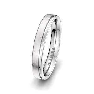 White Silver Men's Wedding Ring Alluring Duty 4 mm GLAMIRA NZ