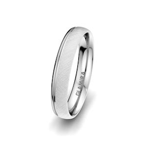 White Silver Men's Wedding Ring Pretty Tale 4 mm GLAMIRA NZ