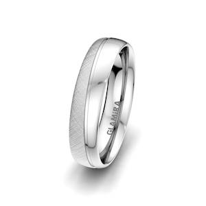 White Silver Men's Wedding Ring Romantic Trust 5 mm GLAMIRA NZ