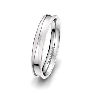 White Silver Men's Wedding Ring Heavenly Blaze 4 mm GLAMIRA NZ