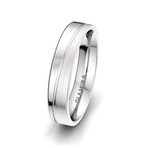 White Silver Men's Wedding Ring Bright Morning 5 mm GLAMIRA NZ