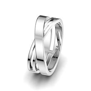 White Silver Men's Wedding Ring Exotic Balance GLAMIRA NZ