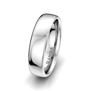 White Silver Men's Wedding Ring Brilliant Rose 6 mm GLAMIRA NZ