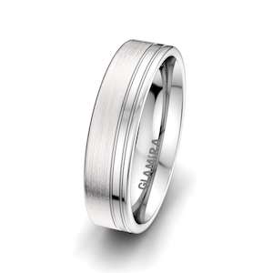 White Silver Men's Wedding Ring Pure Sense 6 mm GLAMIRA NZ