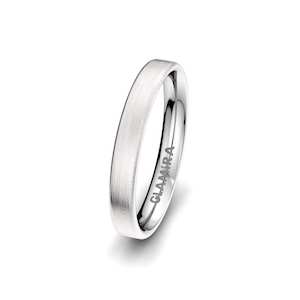 White Silver Men's Wedding Ring Classic Choice 3 mm GLAMIRA NZ