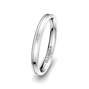 White Silver Men's Wedding Ring Pure Love 3 mm GLAMIRA NZ