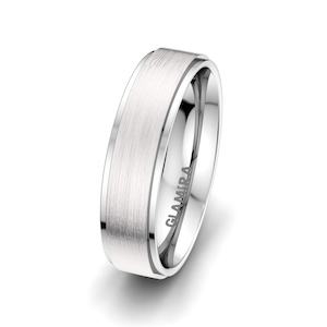 White Silver Men's Wedding Ring Splendid Love 6 mm GLAMIRA NZ