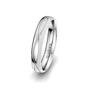 White Silver Men's Wedding Ring Sense Mira 4 mm GLAMIRA NZ