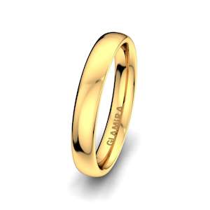 9k Yellow Gold Men's Wedding Ring Bright Love 4 mm GLAMIRA NZ