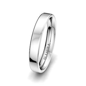 White Silver Men's Wedding Ring Bright Youth 4 mm GLAMIRA NZ