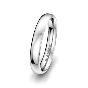 White Silver Men's Wedding Ring Natural Sensation 4 mm GLAMIRA NZ