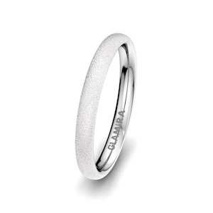 White Silver Men's Wedding Ring Alluring Balance 3 mm GLAMIRA NZ