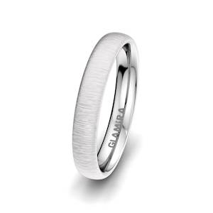 White Silver Men's Wedding Ring Alluring Balance 4 mm GLAMIRA NZ