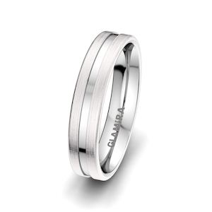 White Silver Men's Wedding Ring Pure Love 5 mm GLAMIRA NZ