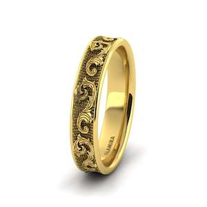 14k Yellow Gold Men's Wedding Ring Dreamy Feeling 5 mm GLAMIRA NZ