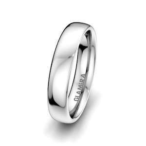 9k White Gold Men's Wedding Ring Bright Love 5 mm GLAMIRA NZ