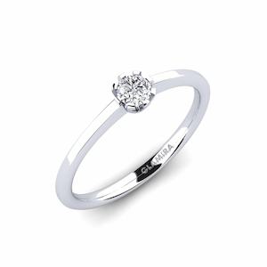 Jewellery: 0.16 Carat Round cut 14k White Gold Lab Grown Diamond Women's Ring Linderoth GLAMIRA NZ