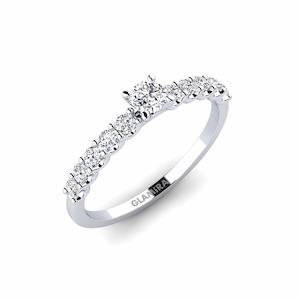 0.16 Carat Round cut 14k White Gold Lab Grown Diamond Engagement Ring Institutio…