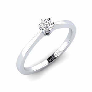 0.16 Carat Round cut 14k White Gold Diamond Engagement Ring Bridal Rise 0.16crt GLAMIRA NZ