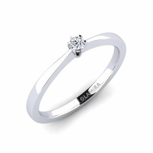 0.05 Carat Round cut 9k White Gold Diamond Women's Ring Bridal Rise 0.05crt GLAMIRA NZ