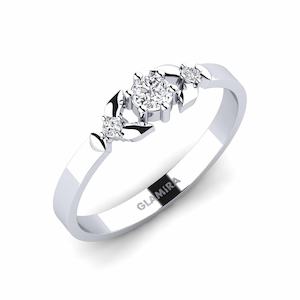 0.1 Carat Round cut 14k White Gold Diamond Engagement Ring Iodine GLAMIRA NZ