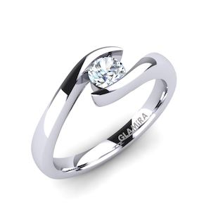 0.25 Carat Round cut 14k White Gold Diamond Engagement Ring Tonia GLAMIRA NZ