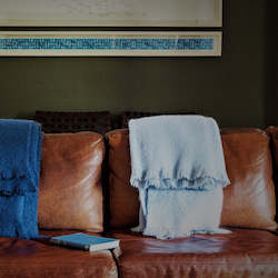 Capri Blue Mohair Throw