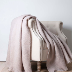 Almond Mohair Throw