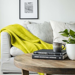 Citron Mohair Throw