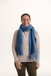 Fluffy Mohair Scarf - Sky Blue