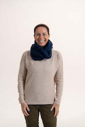 Handmade Infinity Mohair Scarf - Navy Blue