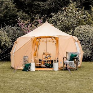 Luxury Waterproof Lotus Shaped Dome Canvas Tent