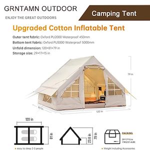 Waterproof Inflatable Glamping Bell Tent (2M X 3M)