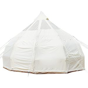 Canvas Bell Tent – Lotus Flower Shaped Glamping Tent – White