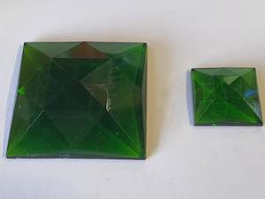 Square Green Faceted Jewels T