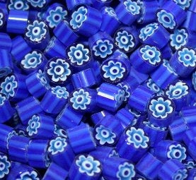 Department store: Cobalt Blue & White Flowers O (5/6mm)