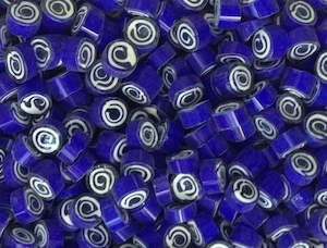 Department store: Cobalt Blue & White Spirals O (4/5mm)