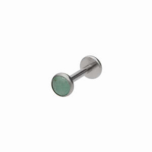 Green Aventurine Top Titanium Flat Back Stud Earrings