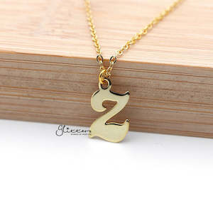 Personalized 24K Gold Plated over Sterling Silver Alphabet Necklace-Font 3